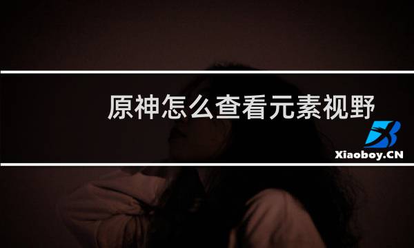 原神怎么查看元素视野