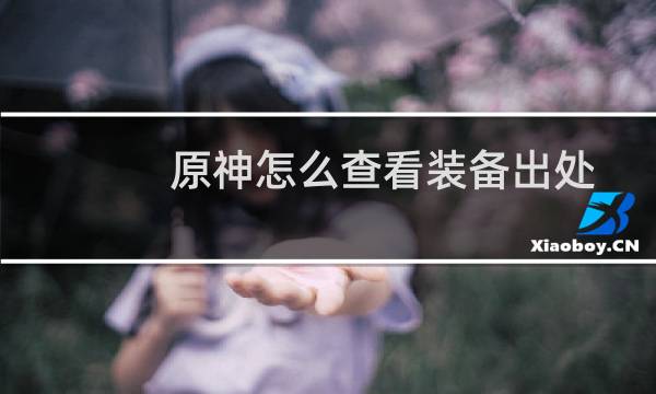 原神怎么查看装备出处