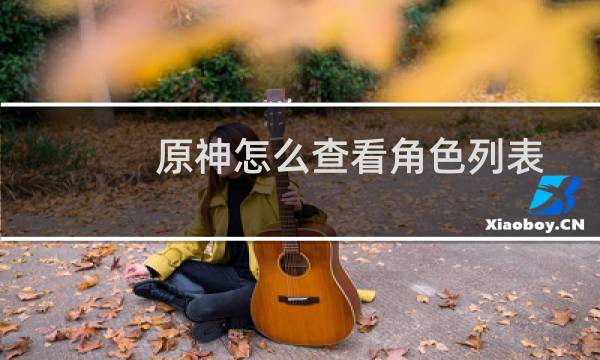 原神怎么查看角色列表