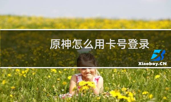 原神怎么用卡号登录