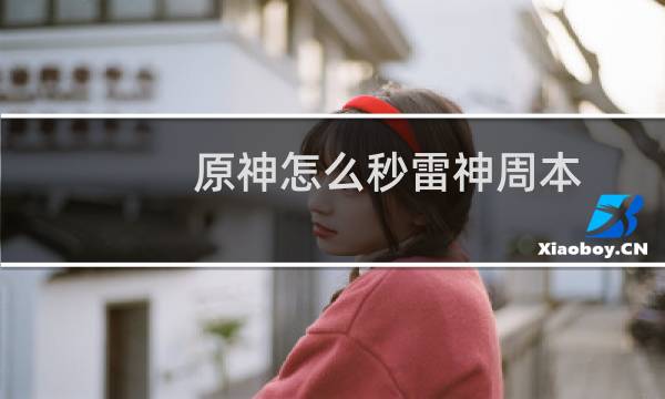 原神怎么秒雷神周本