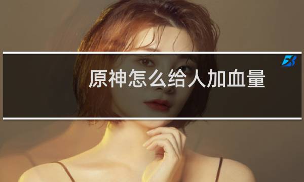 原神怎么给人加血量