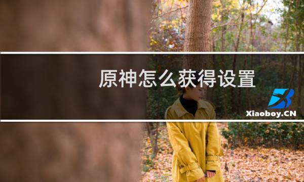 原神怎么获得设置