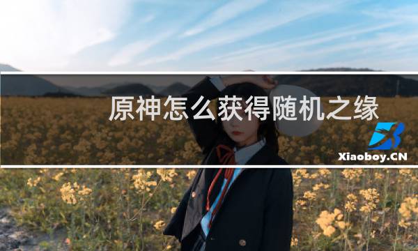 原神怎么获得随机之缘