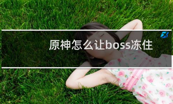 原神怎么让boss冻住
