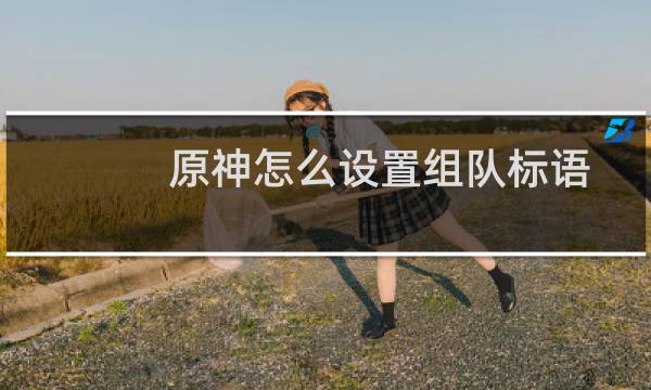 原神怎么设置组队标语