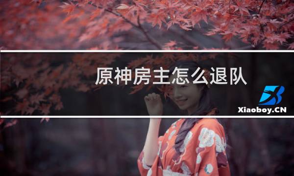 原神房主怎么退队