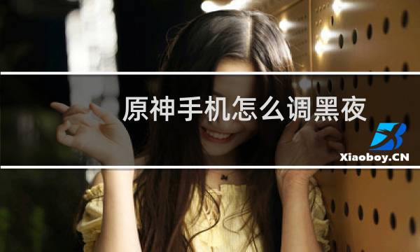 原神手机怎么调黑夜