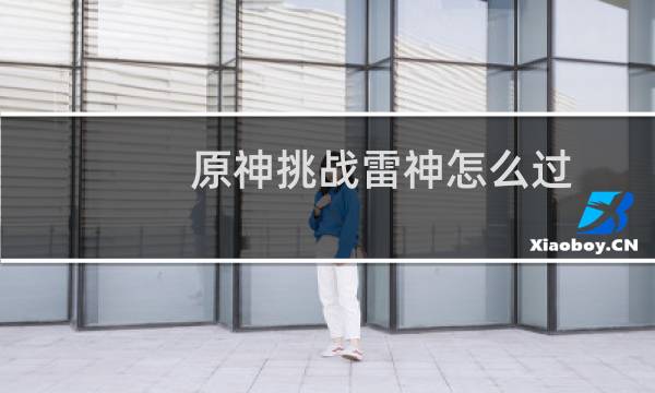 原神挑战雷神怎么过