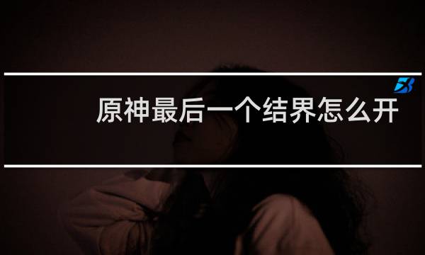 原神最后一个结界怎么开