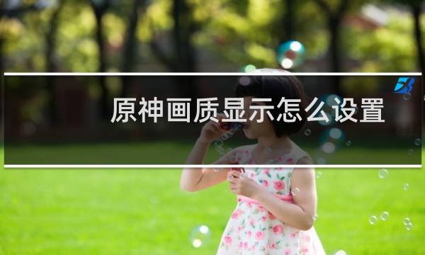 原神画质显示怎么设置