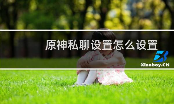 原神私聊设置怎么设置