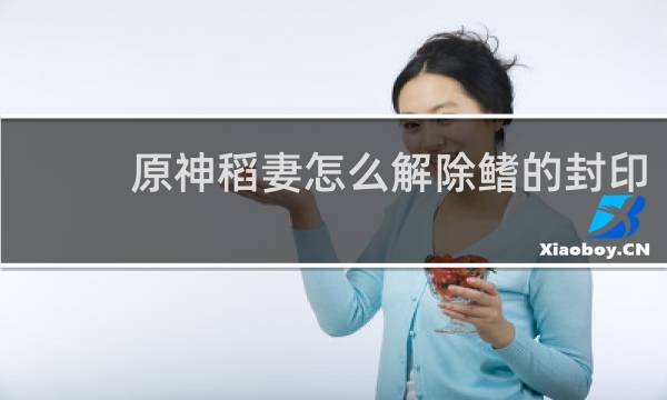 原神稻妻怎么解除鳍的封印