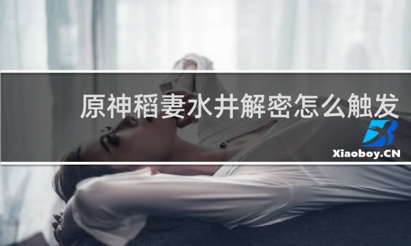 原神稻妻水井解密怎么触发