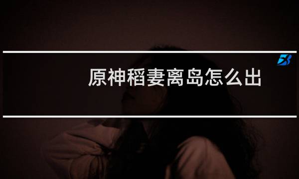原神稻妻离岛怎么出