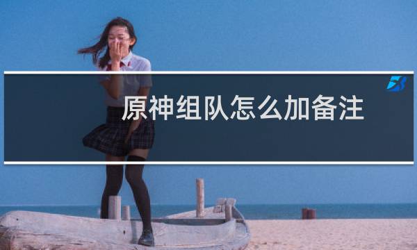 原神组队怎么加备注