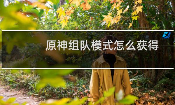 原神组队模式怎么获得