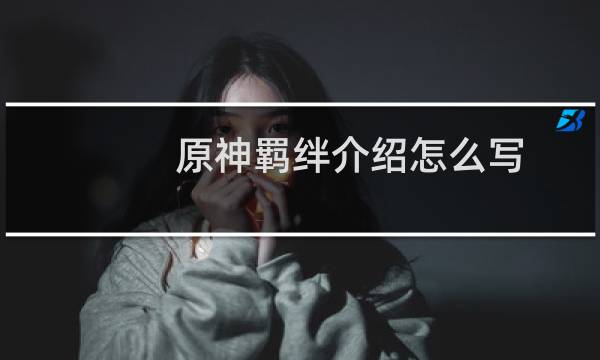 原神羁绊介绍怎么写