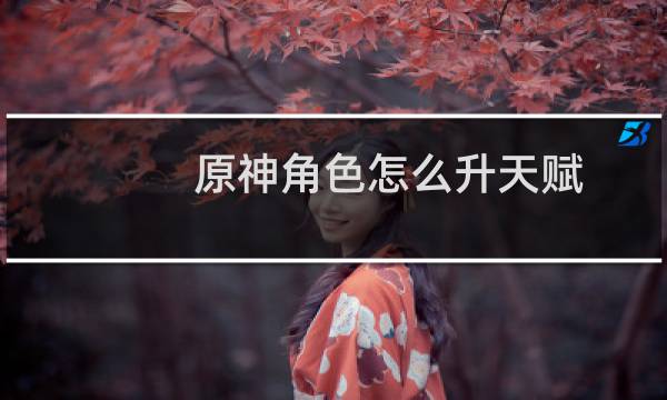 原神角色怎么升天赋