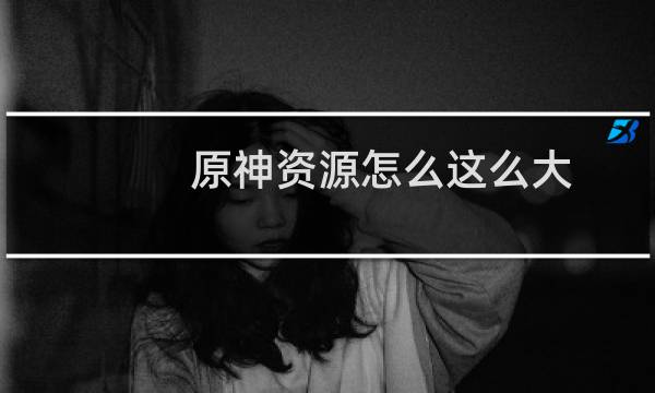 原神资源怎么这么大