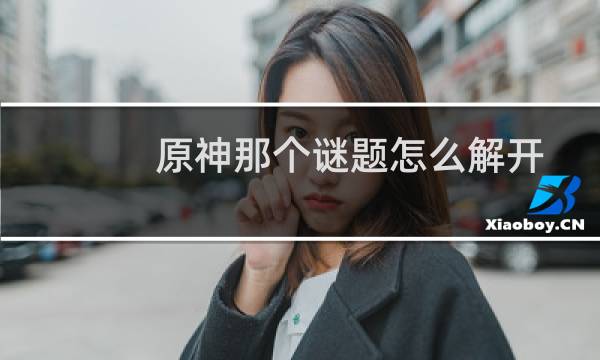 原神那个谜题怎么解开