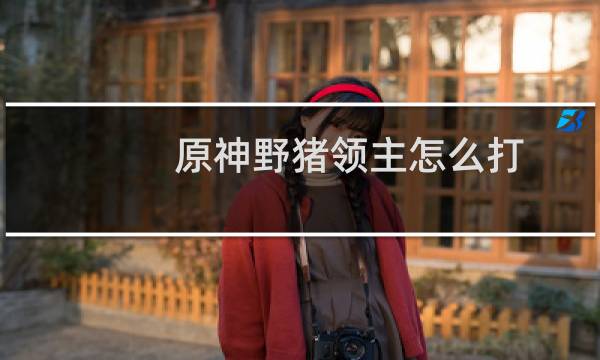 原神野猪领主怎么打