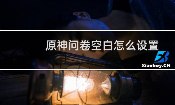 原神问卷空白怎么设置