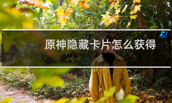 原神隐藏卡片怎么获得
