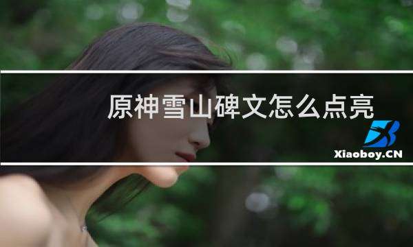原神雪山碑文怎么点亮