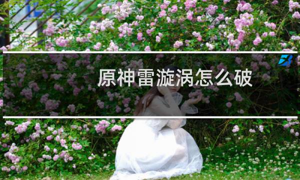 原神雷漩涡怎么破