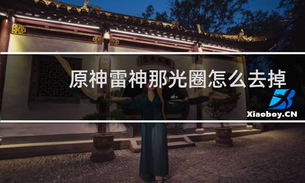 原神雷神那光圈怎么去掉