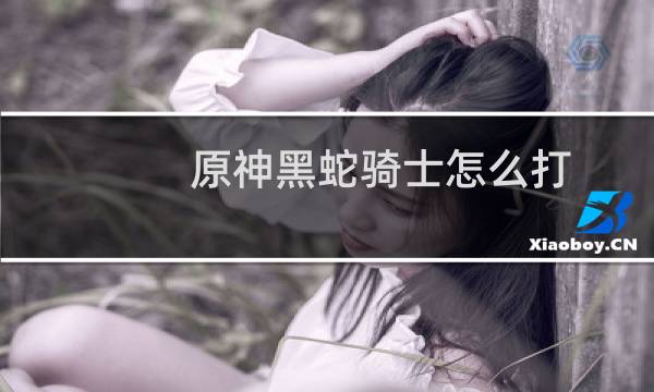 原神黑蛇骑士怎么打
