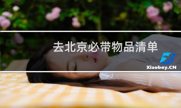 去北京必帶物品清單