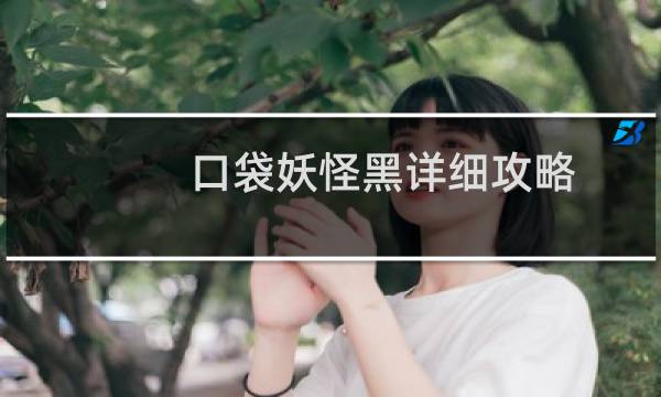 口袋妖怪黑详细攻略