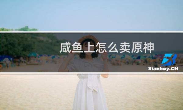 咸鱼上怎么卖原神