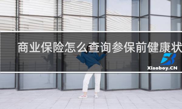 商业保险怎么查询参保前健康状况