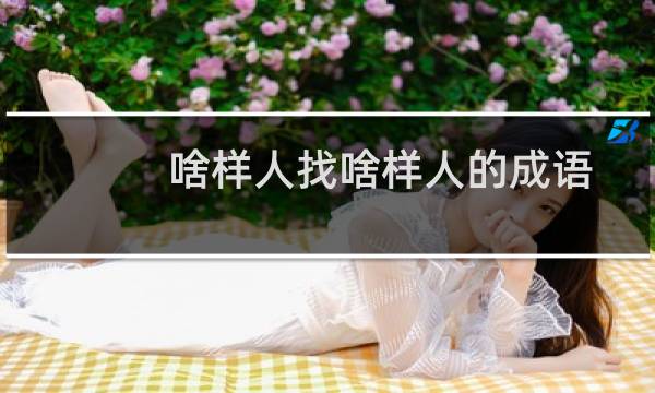 啥样人找啥样人的成语