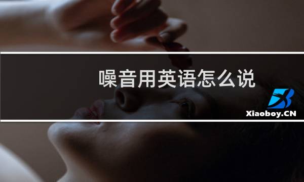 噪音用英语怎么说