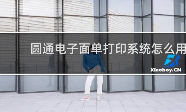 圆通电子面单打印系统怎么用