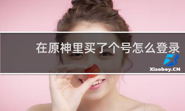 在原神里买了个号怎么登录
