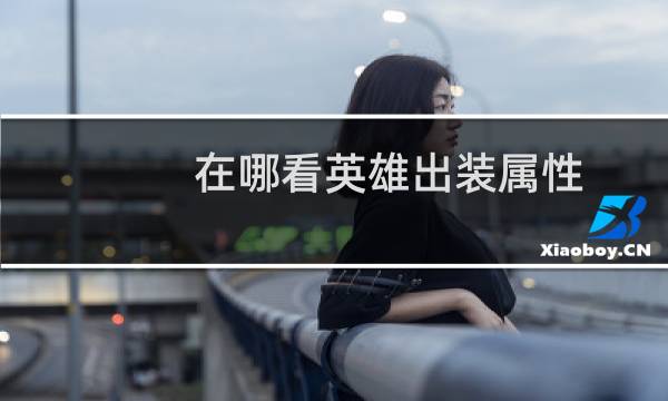 在哪看英雄出装属性
