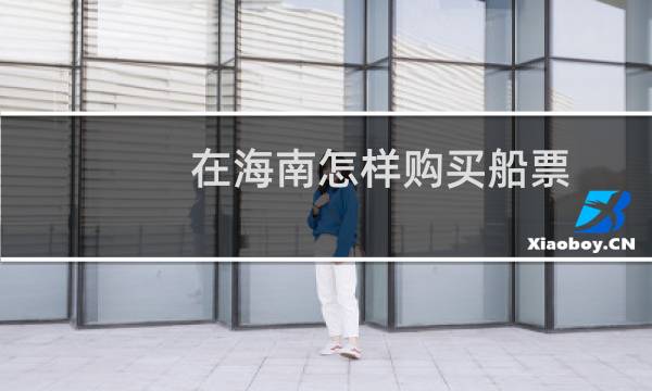 在海南怎样购买船票