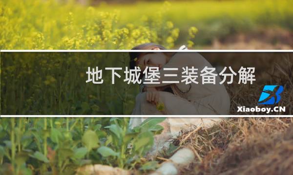 地下城堡三装备分解
