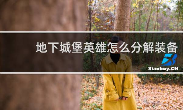 地下城堡英雄怎么分解装备
