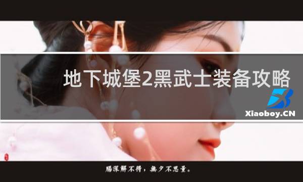 地下城堡2黑武士装备攻略