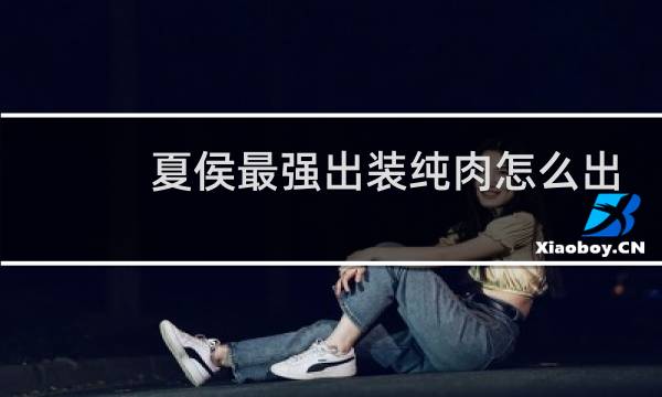 夏侯最强出装纯肉怎么出