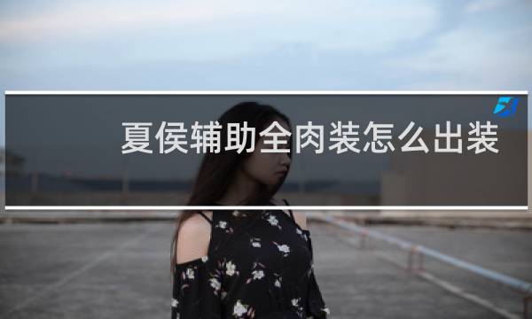 夏侯辅助全肉装怎么出装