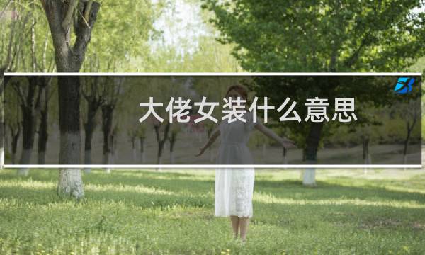 大佬女装什么意思