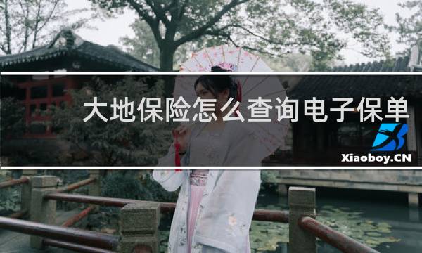 大地保险怎么查询电子保单