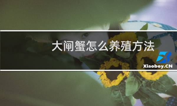 大闸蟹怎么养殖方法